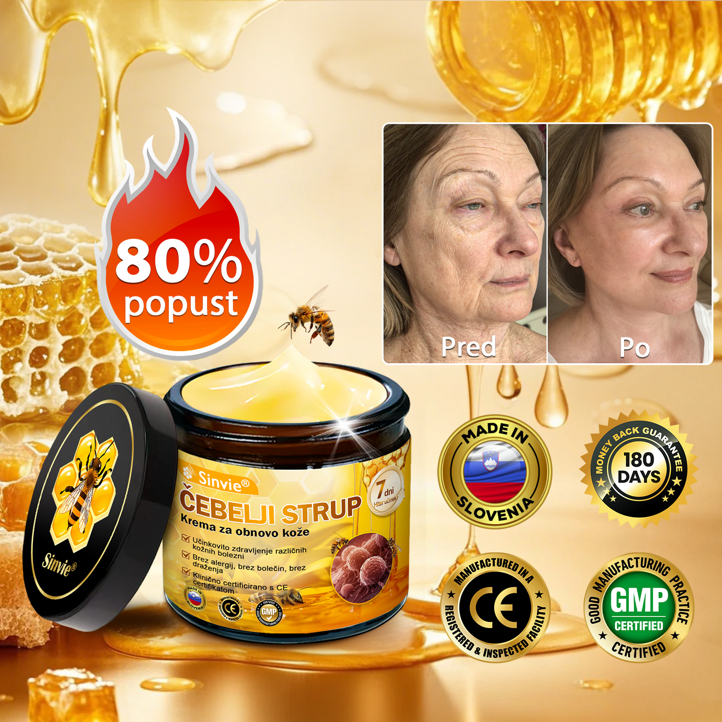 📢📢📢📢Sinvie® krema s čebeljim strupom | 50 ml | Profesionalna formula za nego in obnovo kože